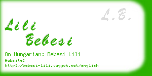 lili bebesi business card